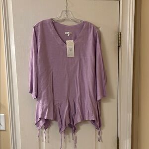 Lilac V-Neck Women's Tunic
